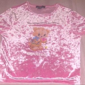 •Forever 21 Velvet Textured Baby Tee•